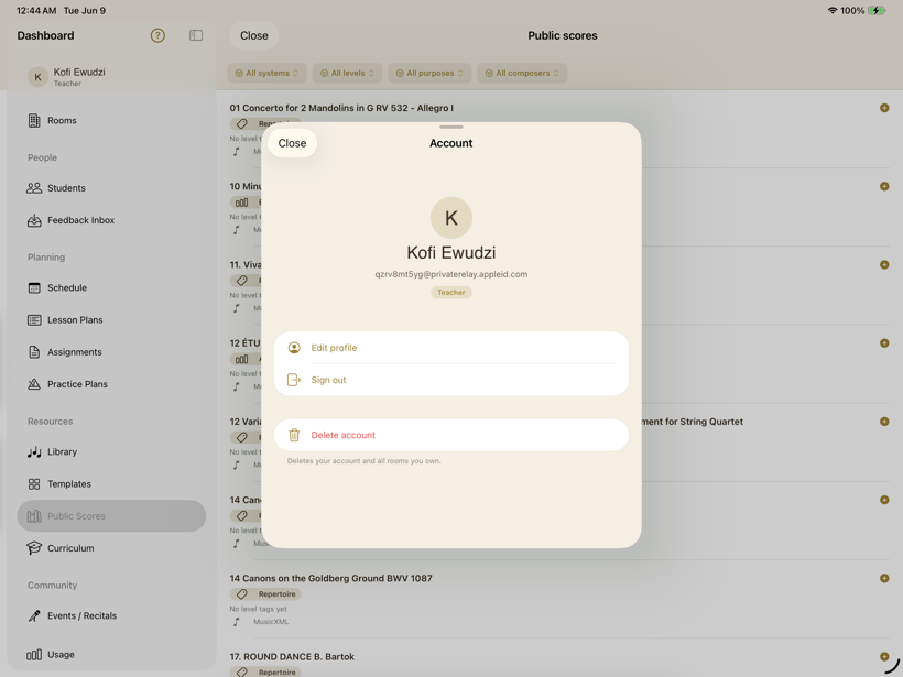 Account & privacy — SYNCopated