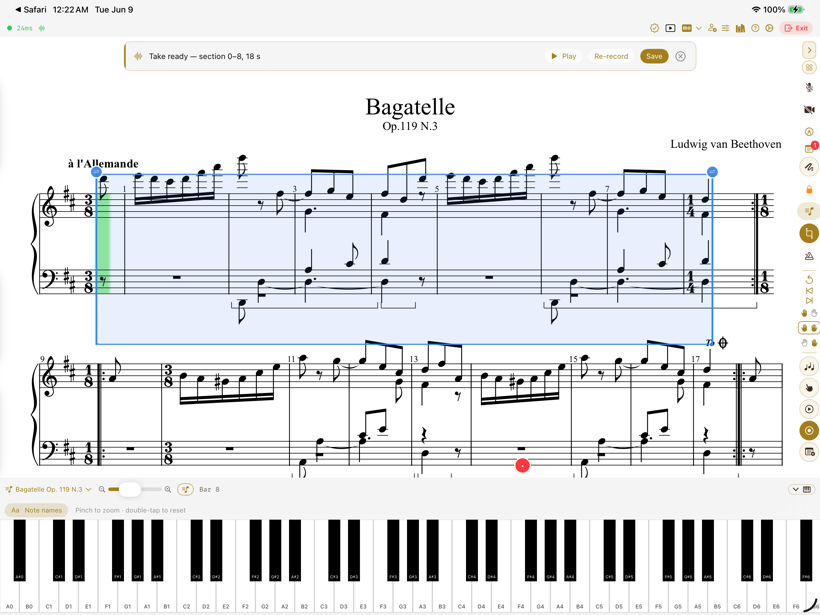 On-screen piano — SYNCopated