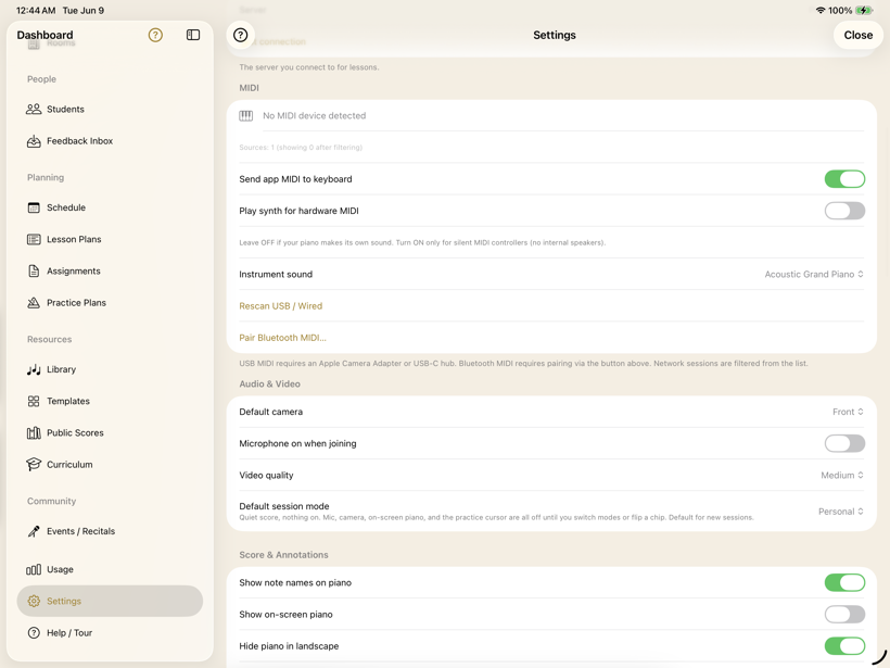 Settings — SYNCopated