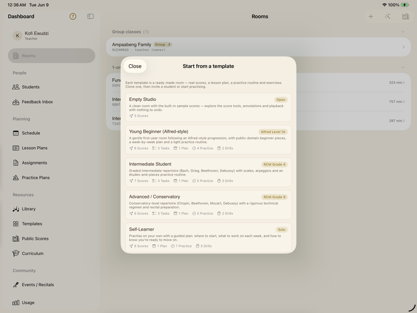 Start from a template — SYNCopated